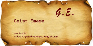 Geist Emese névjegykártya